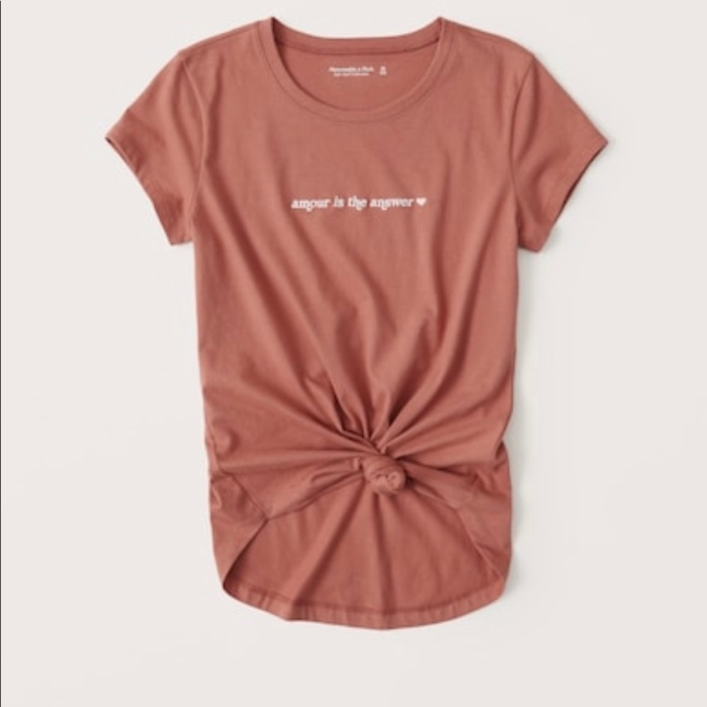 NWT Abercrombie Amour is the Answer 🤍 Tie T-Shirt